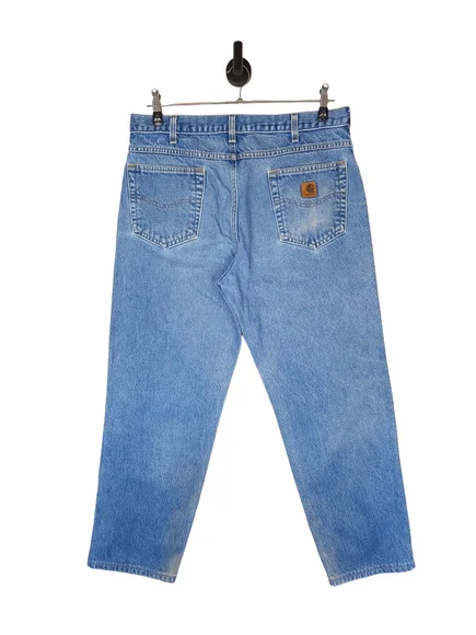 Men's Y2K Carhartt Relaxed Fit Denim Jeans In Blue Size W36 L30 - Picture 2 of 6